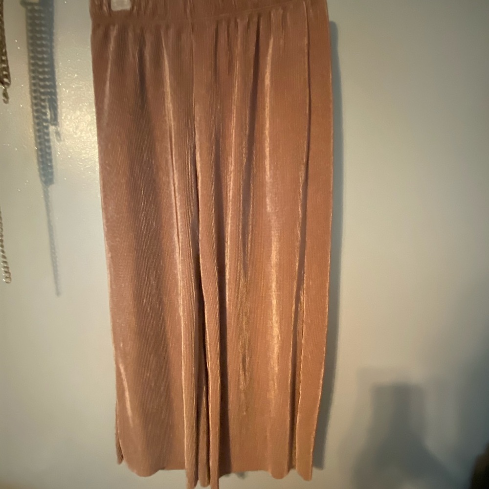 Pink midi wide leg pants